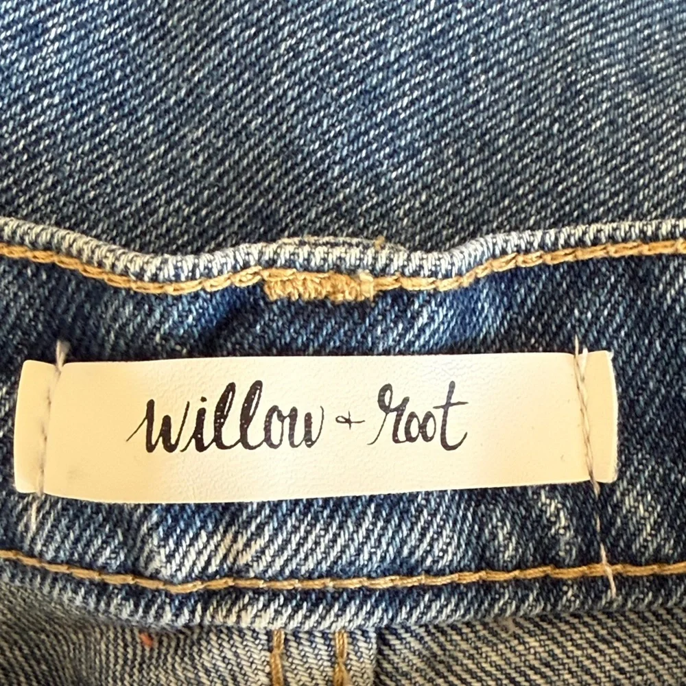 Willow & Root Dad Jeans XXS 22 Waist High Rise Distressed Straight Leg